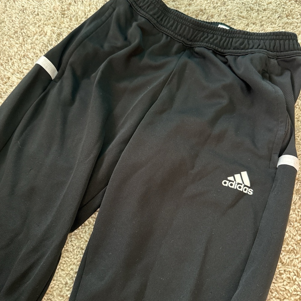 Adidas Black Joggers with White Accents